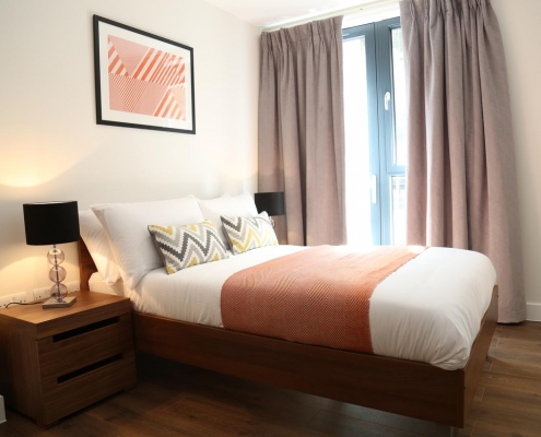 Spacious bedroom designed for comfort