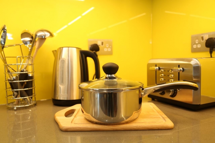Contemporary kitchen featuring a breakfast bar