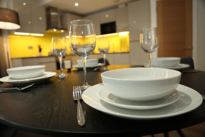 Open living space with large windows